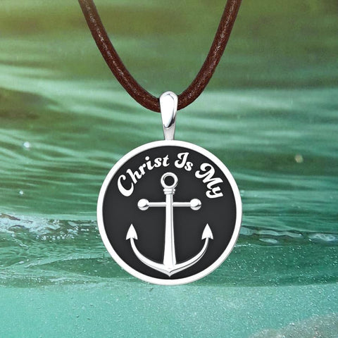 Men's Christ Is My Anchor Sterling Silver Pendant