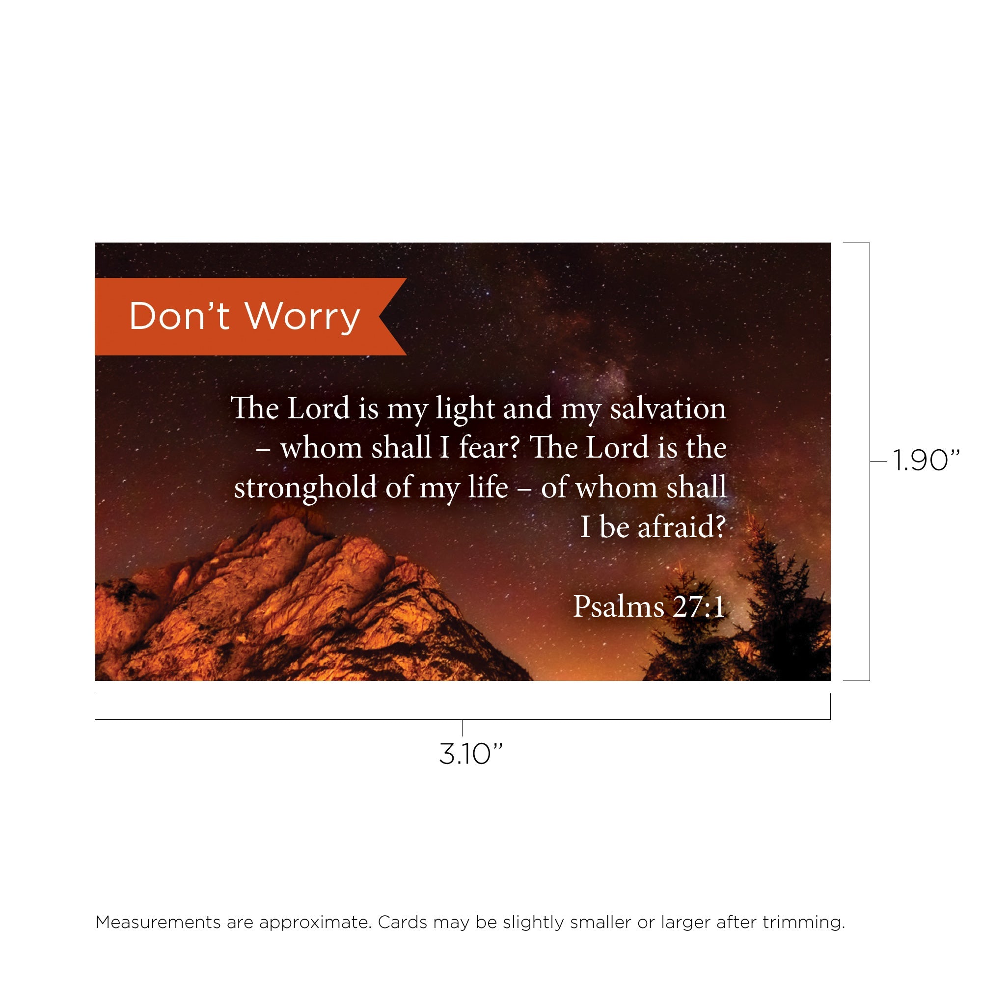 Don't Worry, Psalms 27:1, Pass Along Scripture Cards, Pack 25