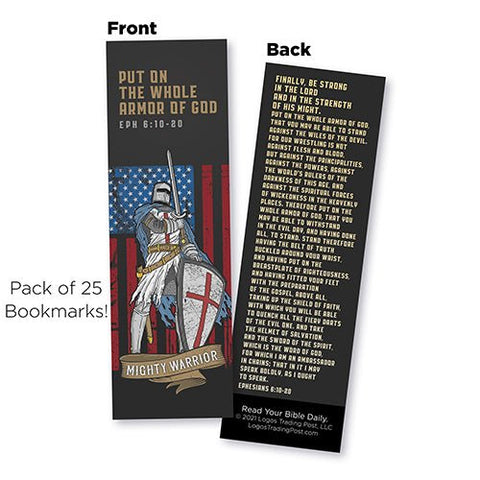 Armor of God Templar Knight Bookmarks, Pack of 25