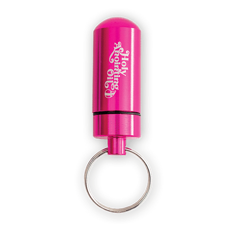 anointing oil container keychain, pink