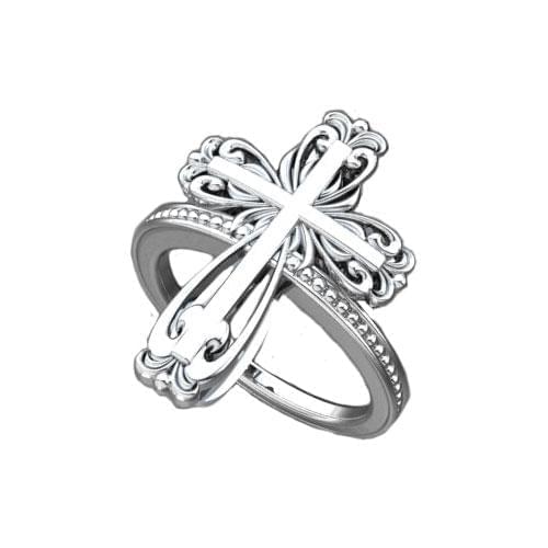BUY 2 ANY ITEMS, FREE DELIVERY MAILING] [Size 10] Black Metal Cross  Stainless Ring, Cross Rings for Men Women, Stainless Steel Black Lord  Prayer Jesus Christian Ring- GLRM 118, Women's Fashion, Jewelry