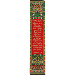 Woven Fabric Christian Bookmark: Let Us Love One Another - 1 John 4:7-8