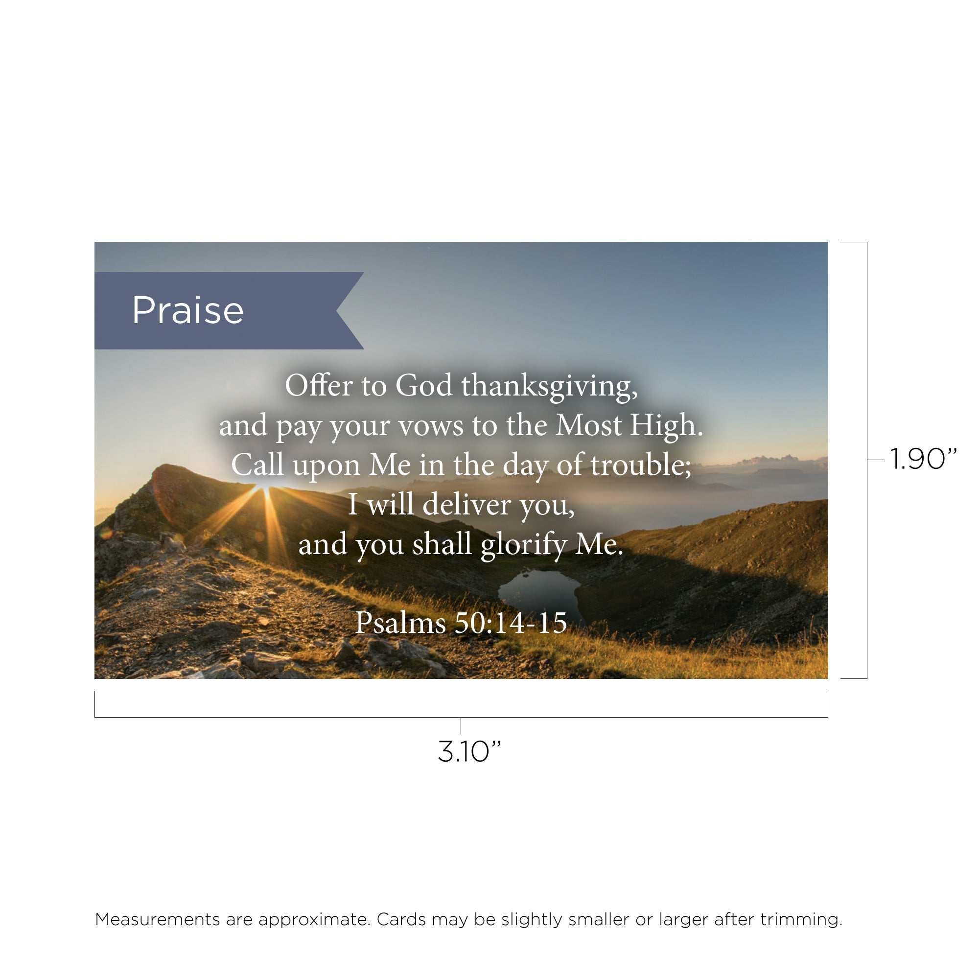 Pass Along Scripture Cards, Praise, Psalms 50:14-15, Pack 25