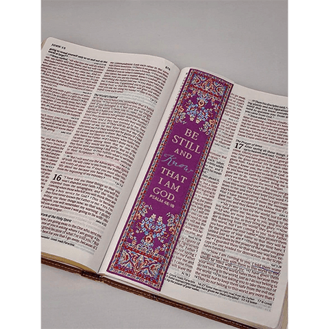 Logos Bookmark - Be Still and Know (Purple) - Psalm 46:10