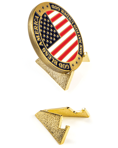 Angled Display Stand for Challenge Coins - Gold